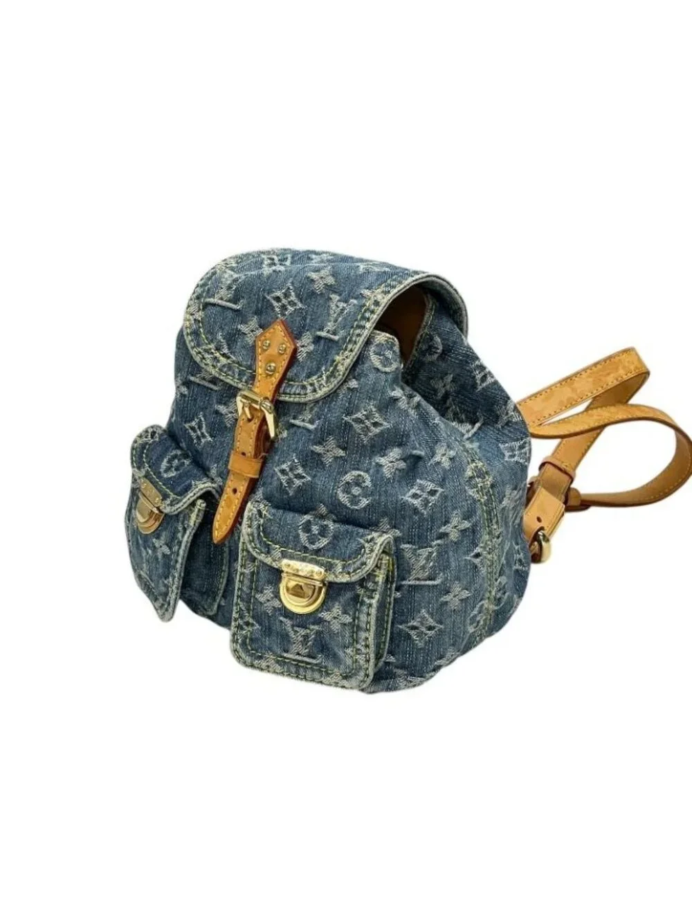 Louis Vuitton Mini Backpack a Dos PM Monogram Denim Indigo Gold